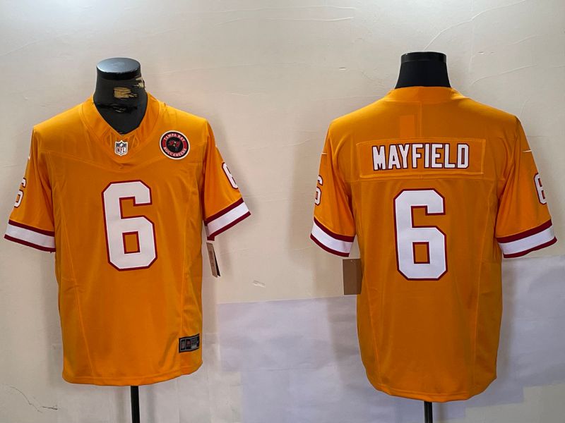 Men Tampa Bay Buccaneers #6 Mayfield Yellow Throwback 2024 Nike Limited NFL Jersey style 2->chicago bears->NFL Jersey
